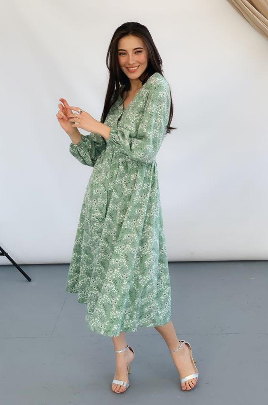 Платье из софта Весна Бирюзовое