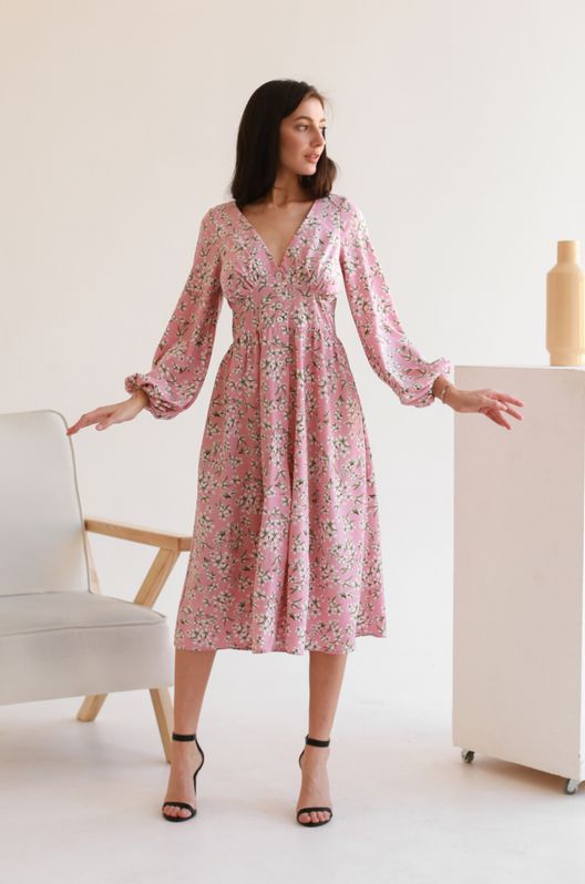 Платье из софта Весна Розовое