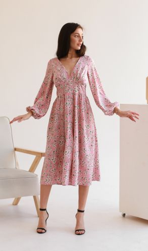 Платье из софта Весна Розовое