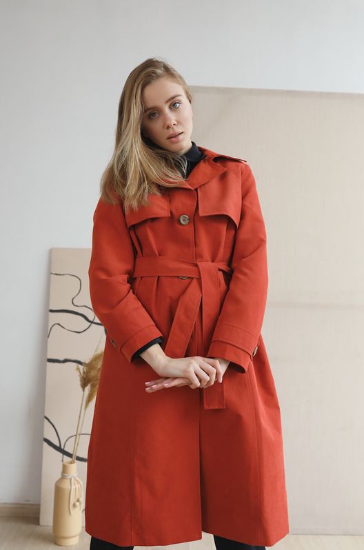 Тренч однобортный WENDY Терракотовый