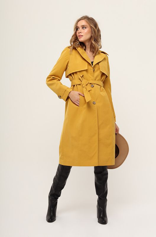 Тренч однобортный WENDY Горчичный