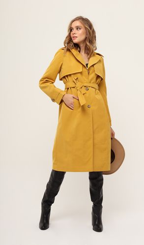 Тренч однобортный WENDY Горчичный