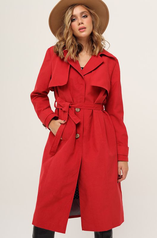 Тренч однобортный WENDY Вишневый