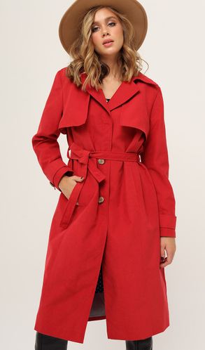 Тренч однобортный WENDY Вишневый