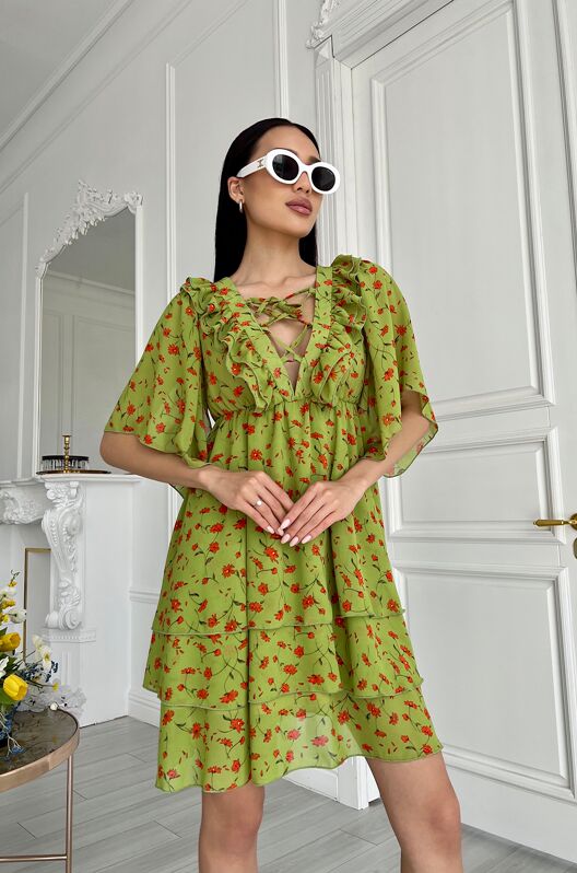Реал фото Кожаное платье с рюшами воланами оборками на плечах без рукавов ф546